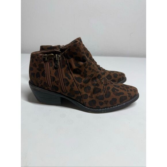 Blowfish Malibu Leopard Canvas Print Comfort  Booties Woman's Size 6 See Notes - Picture 2 of 16